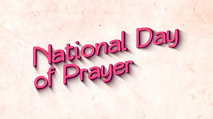 National Day of Prayer in 3D Text Background