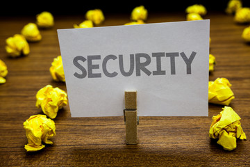 Word writing text Security. Business concept for The state of feeling safe stable and free from...