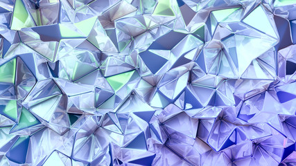 Crystal triangle background. 3d illustration, 3d rendering.