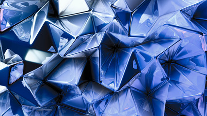 Crystal triangle background. 3d illustration, 3d rendering.