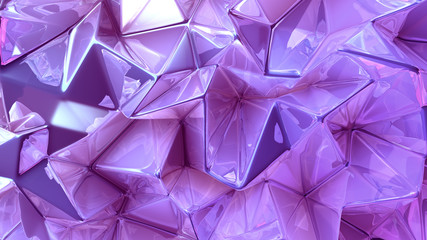 Crystal triangle background. 3d illustration, 3d rendering.