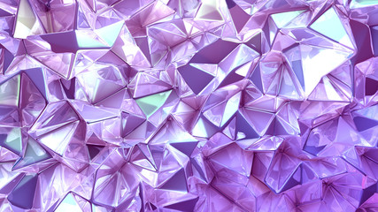 Naklejka premium Crystal triangle background. 3d illustration, 3d rendering.