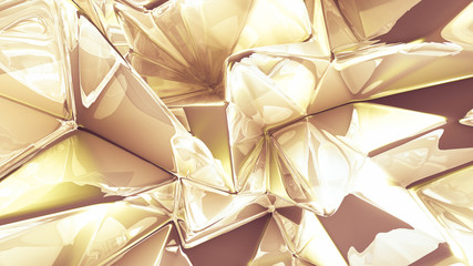 Crystal triangle background. 3d illustration, 3d rendering.