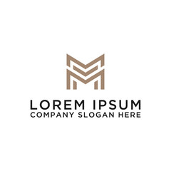 M. Logo Initial Letter Design. - Vector
