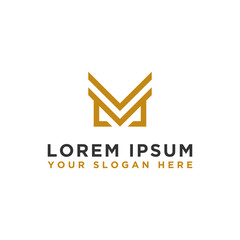 M. Logo Initial Letter Design. - Vector