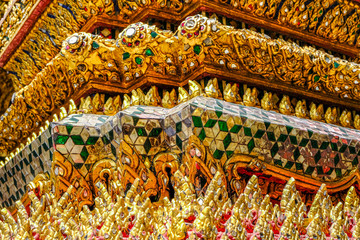 TempleDecorated With Gold And Glitter, Grand Palace, Bangkok, Thailand
