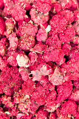 Pile of dried pomegranate flower tea