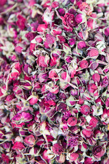 Rose tea from petals and dried flowers