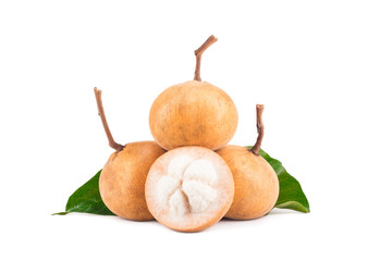 ripe santol or sentul fruit is seasonal fruit of Thailand on white background planting agriculture food isolated