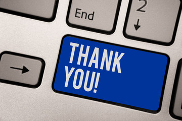 Writing note showing Thank You. Business photo showcasing replaying on something good or greetings...