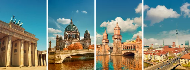 Photo sur Plexiglas Berlin Monuments de Berlin, collage tonique