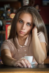 girl with cup of coffee