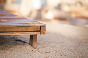 Beach chair on the golden sand