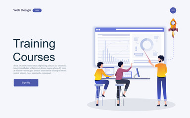 Modern flat design concept of education for website banner and landing page template.Online education, training and courses, learning. Vector illustration.