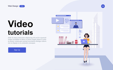Modern flat design concept of education for website banner and landing page template.Online education, training and courses, learning. Vector illustration.