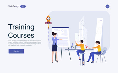 Modern flat design concept of education for website banner and landing page template.Online education, training and courses, learning. Vector illustration.