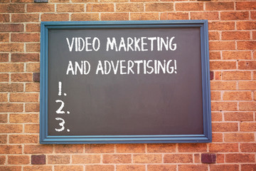 Word writing text Video Marketing And Advertising. Business concept for Promotion campaign optimization strategy