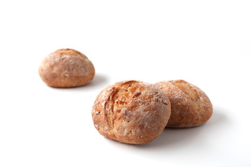 フランスのパン ライ麦パン クローズアップ 白背景