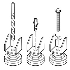 Halterung f&uuml;r Maschinenfu&szlig; befestigen [schwarz-wei&szlig;]