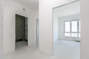 interior of the apartment without decoration