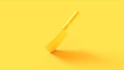 Yellow Modern Knife Meat Cleaver 3d illustration 3d render