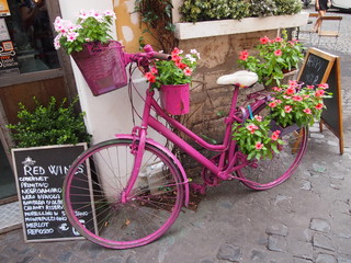 Fototapeta na wymiar Pink Bicycle