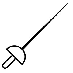 Fencing swords line icon, logo isolated on white background