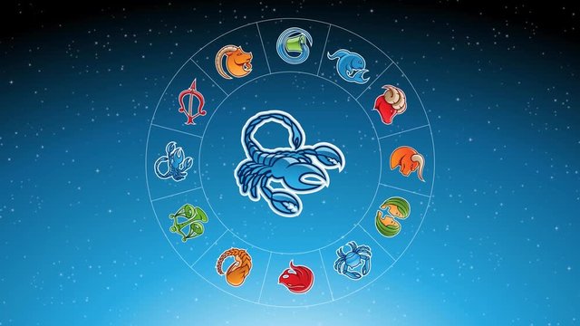 Animation of Colorful Scorpio Zodiac Sign