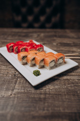 sushi on a white plate