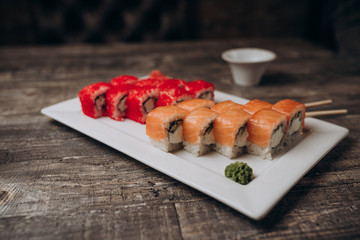 sushi on a white plate