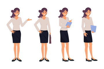 Set of Business Woman character in job.