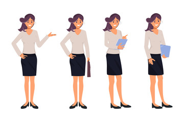 Obraz premium Set of Business Woman character in job.