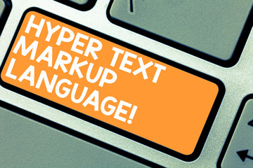 Word writing text Hyper Text Markup Language. Business concept for Standard languages for the...
