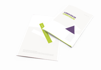 Bifold Brochure Layout with Geometric Elements