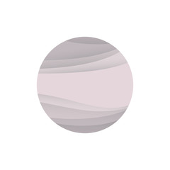 Powdery pink moon icon isolated on white