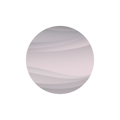 Powdery pink moon icon isolated on white