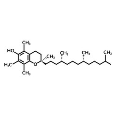 Vitamin E or alpha-tocopherol chemical formula