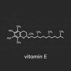 Vitamin E or alpha-tocopherol chemical formula