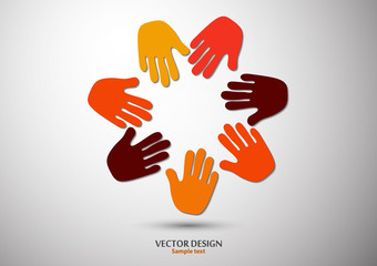 Human hands, open palms. The concept of charity, volunteering, love, kindness, family, social problems.