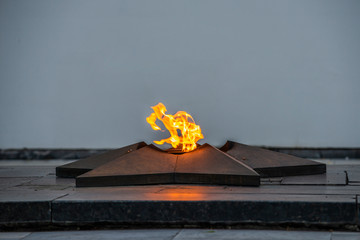 Monument - the eternal flame with a blazing flame.