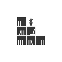 Book shelves, case icon. New trendy book shelves vector illustration symbol. eps file.