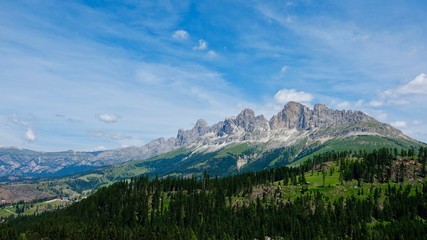Fototapeta na wymiar Wandern im Rosengarten Gebirge in den Dolomiten