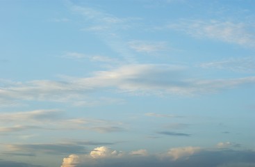 Blue sky with clouds nature for background. Pattern of clouds in the blue sky.
