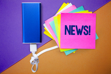 Word writing text News Motivational Call. Business concept for Report recent events Previously...