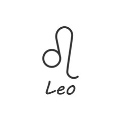 Astrology, horoscope, leo, zodiac icon. Vector illustration, flat design.