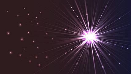 Vector background in the form of a luminous bright star with rays. EPS10
