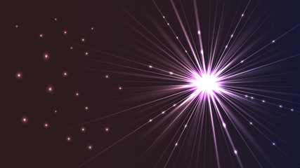 Fototapeta premium Vector background in the form of a luminous bright star with rays. EPS10