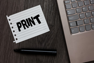 Word writing text Print. Business concept for Produce letter numbers symbols on paper by machine...