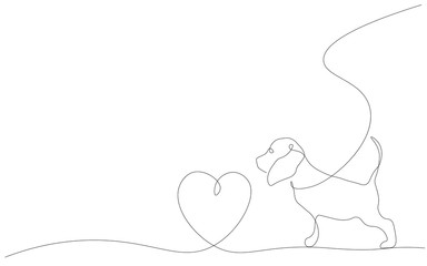 Puppy dog love vector illustration