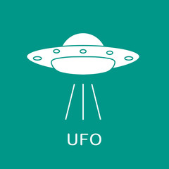 UFO vector icon. Alien space ship. World UFO day.